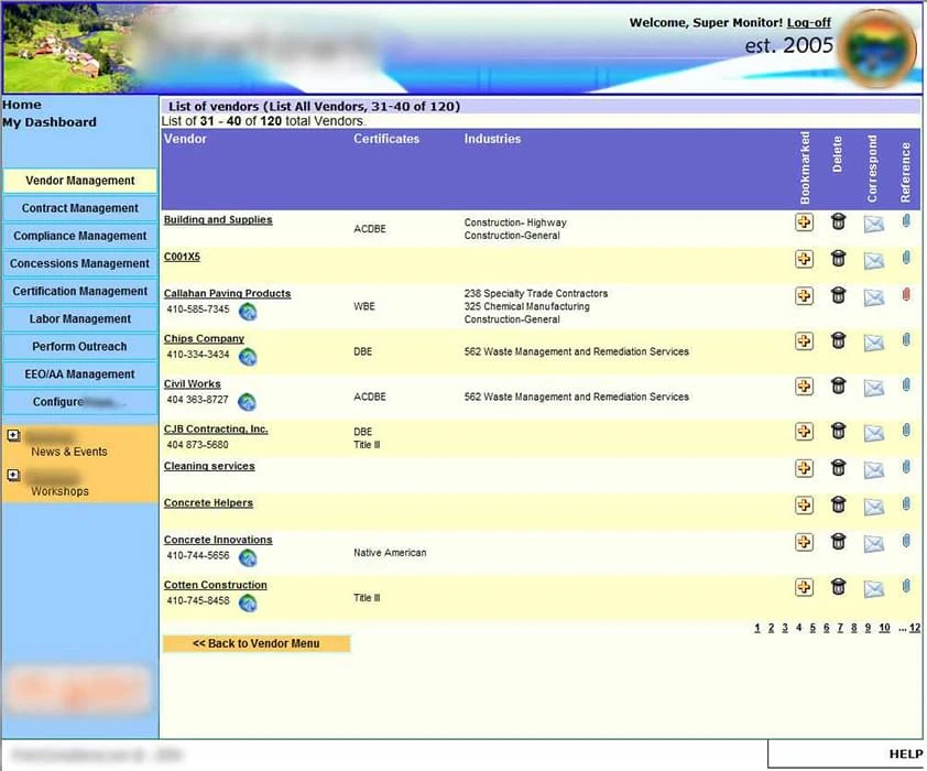 Compliance Monitoring, Reporting, Search, and Project Management System